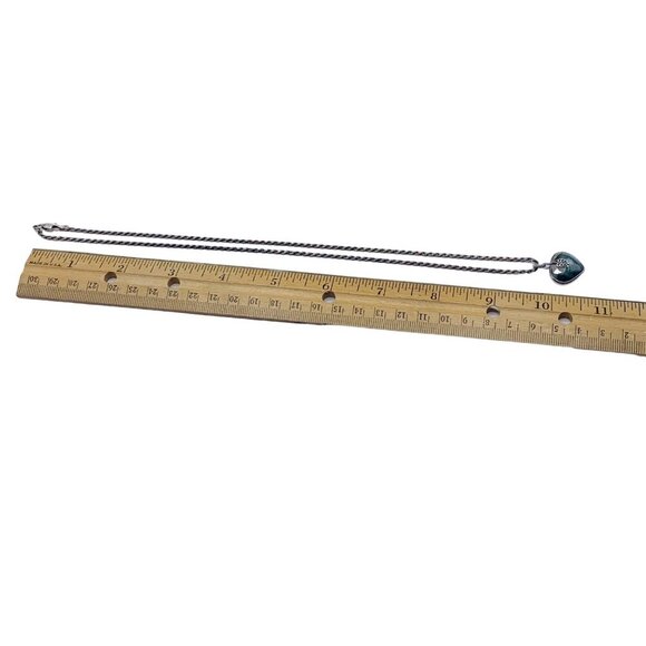 Vintage Green Heart Agate Pendant & Italian Sterling Silver Rope Chain Necklace - Picture 7 of 8